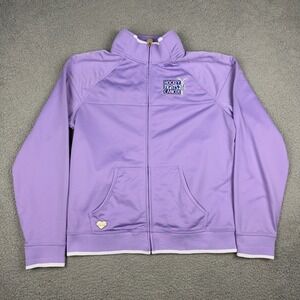 Chicago Blackhawks Reebok Jacket Womens Large Purple NHL Hockey Fights Cancer